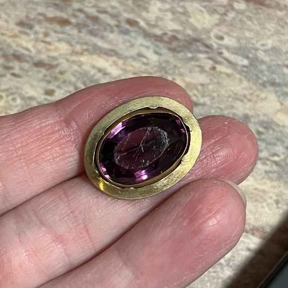 Antique Jewelry - Antique Victorian Glass Oval Cabochon Lovely Brooch/Pin